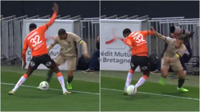 El regate de Kylian Mbappé frente al Lorient (Fuente: Ligue 1)