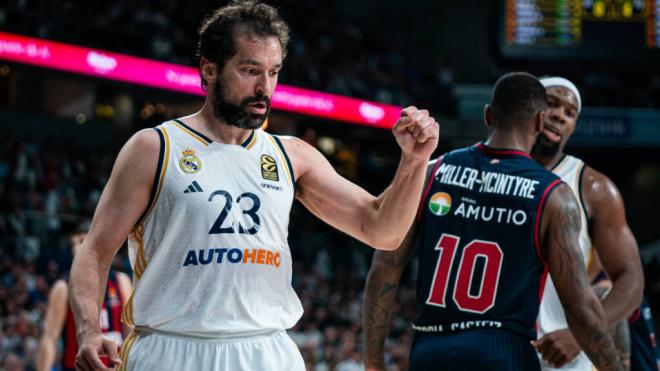 Sergio Llull celebra una canasta ante Baskonia en Euroliga (Foto: Cordon Press)