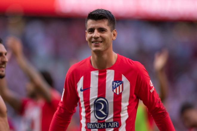 Álvaro Morata, feliz tras una victoria del Atlético (Foto: Cordon Press).