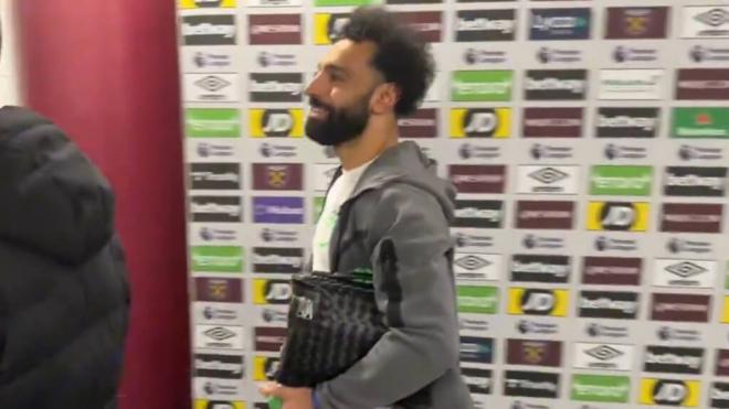 Mohamed Salah, en la zona mixta (@j_castelobranco)