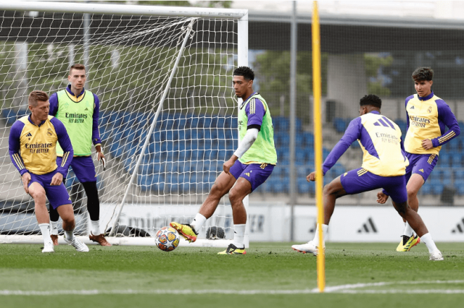 Jude Bellingham entrenando en Valdebebas (Foto: RM).