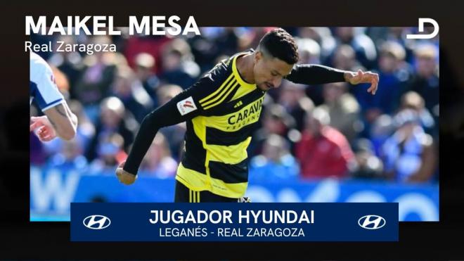 Maikel Mesa, el Jugador Hyundai del Leganés - Real Zaragoza