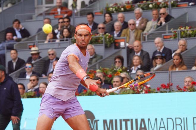 Rafa Nadal, en un partido del Mutua Madrid Open (Foto: Cordon Press).