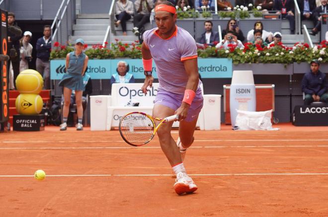 Rafa Nadal, en un partido del Mutua Madrid Open (Foto. Cordon Press).