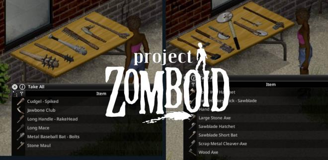 El nuevo crafteo de armas de la 42 de Project Zomboid