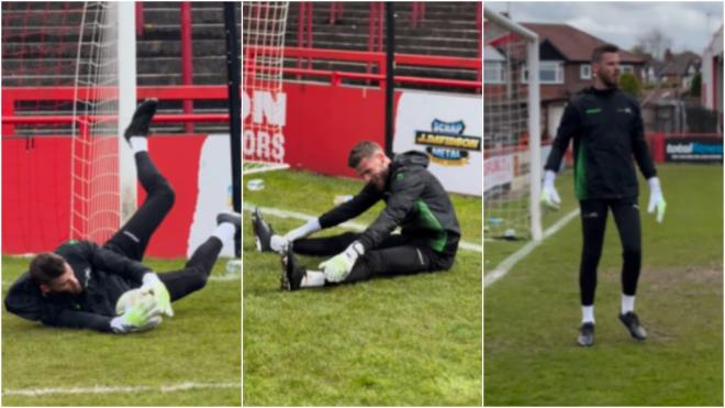 David De Gea, entrenando en las instalaciones del Altrincham. (Fuente: @d_degeaofficial)