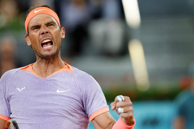 Rafa Nadal celebra un punto ante Jiri Lehecka (Foto: Cordon Press).