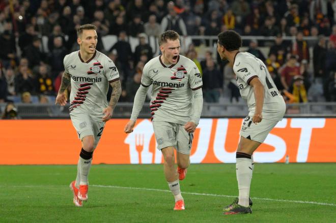 Wirtz celebra el primer gol del Bayer Leverkusen ante la Roma (Cordon Press)