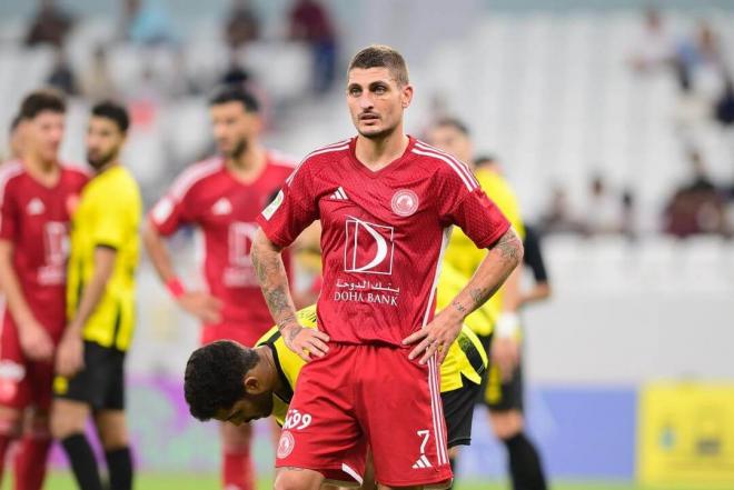 Marco Verrratti, después de un partido con el Al-Arabi (Foto: Cordon Press).