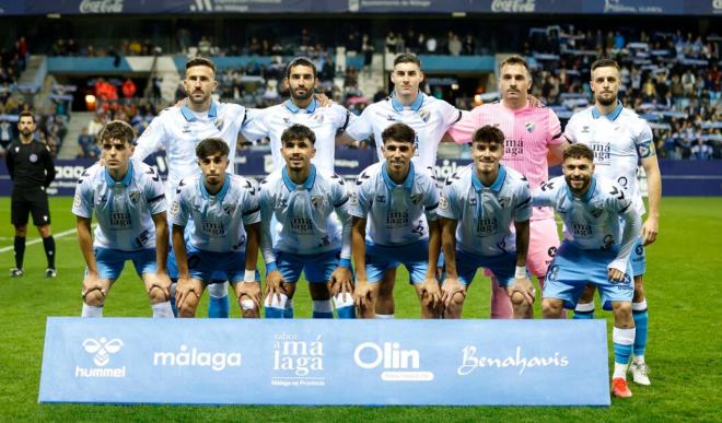 Once del Málaga en un partido de finales de 2023 en La Rosaleda. (MCF)