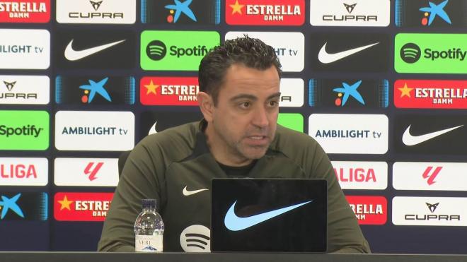 Xavi Hernández en la rueda de prensa previa al partido contra el Girona