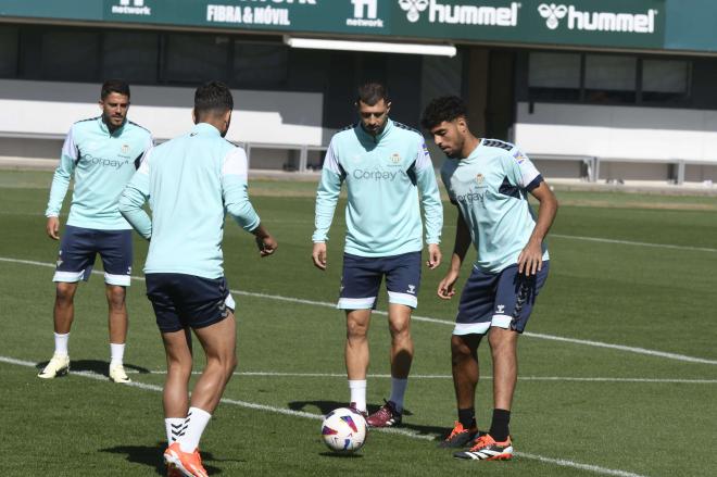 Los futbolistas del Real Betis en un entrenamiento (foto: Kiko Hurtado).