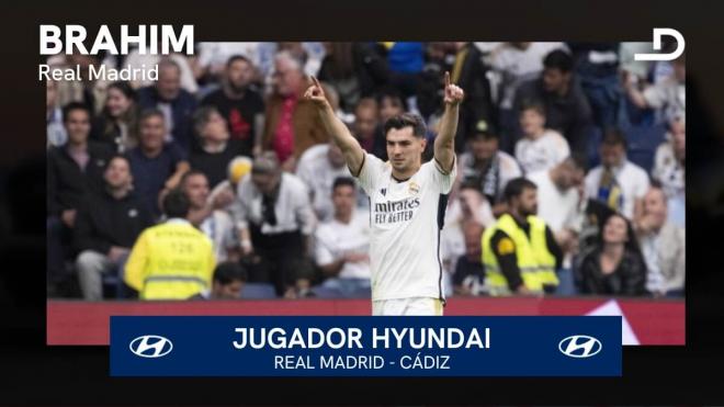 Brahim, jugador Hyundai del Real Madrid-Cádiz.