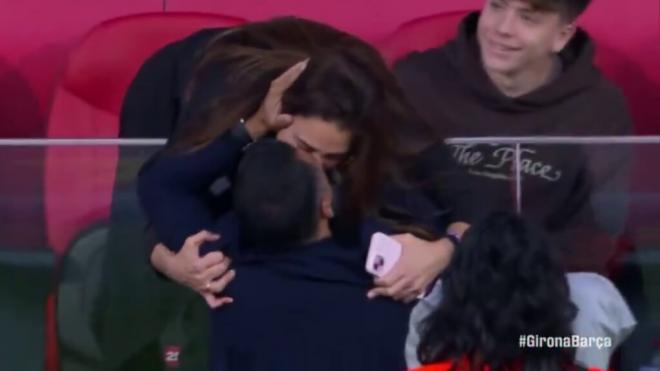 Míchel Sánchez celebrando la clasificación a Champions con su familia (DAZN)