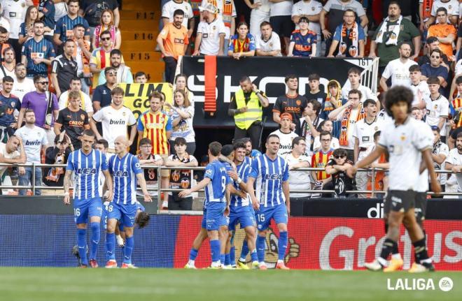 Gol en el Valencia - Alavés en Mestalla