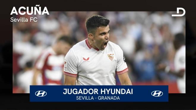 Marcos Acuña, Jugador Hyundai del Sevilla-Granada.