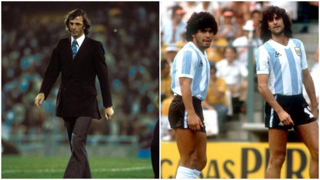 César Luis Menotti, Diego Armando Maradona y Mario Kempes (foto: Cordon Press).