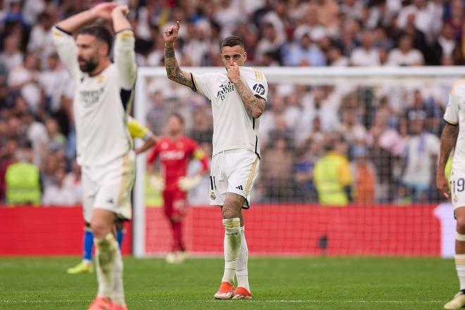 Joselu celebra su gol en el Real Madrid-Cádiz (Foto: Cordon Press).