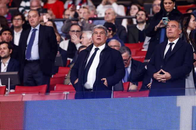 Joan Laporta, durante un partido de LaLiga de esta temporada