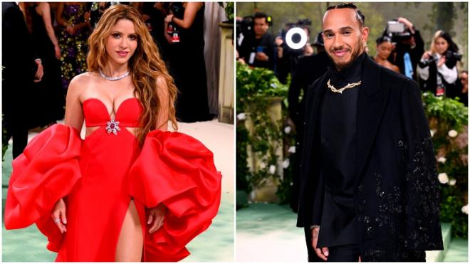 Shakira y Lewis Hamilton en la Met Gala 2024 (Fotos: Europa Press y Cordon Press)