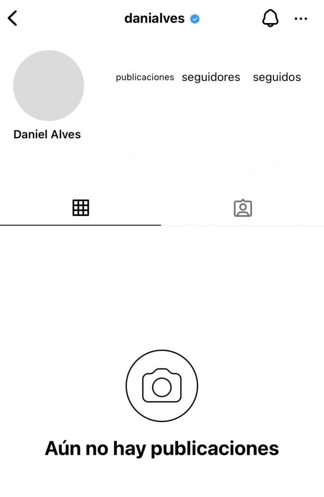 Dani Alves elimina su perfil de Instagram