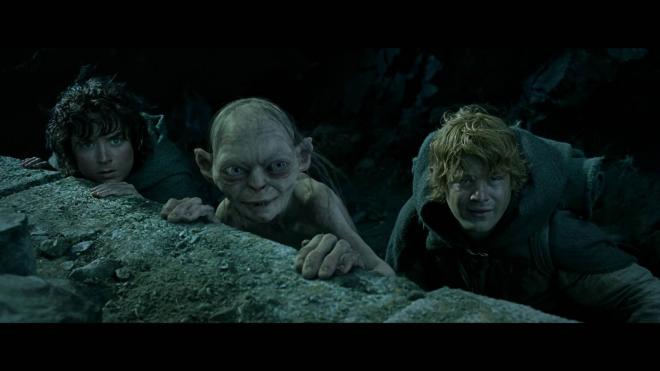 Gollum junto a Frodo y Sam en El Señor de los Anillos