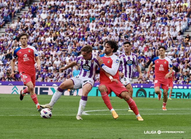 Arnu, en su debut contra el Espanyol (Foto: LALIGA Hypermotion).