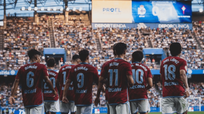 Joel López y sus compañeros tras ganar en Riazor (Foto: Instagram).