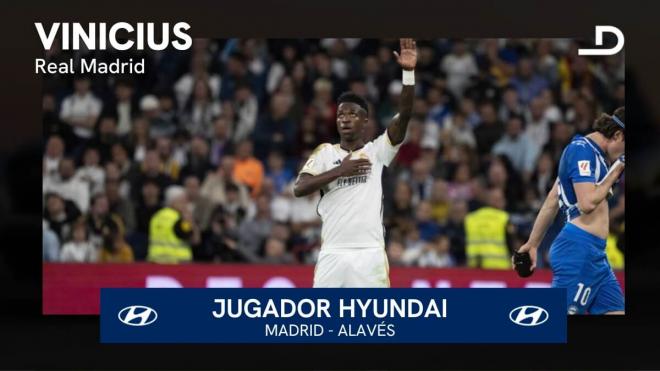 Vinicius Jr., Jugador Hyundai del Real Madrid-Alavés.
