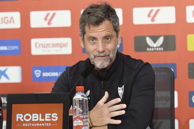 Quique Sánchez Flores, en sala de prensa (Foto: Kiko Hurtado).