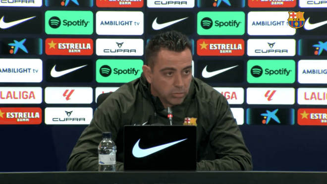 Xavi Hernández, en sala de prensa (Foto: FC Barcelona).