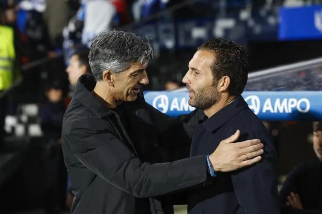 Imanol Alguacil y Rubén Baraja en el Real Sociedad-Valencia de la temporada pasada (Foto: EFE).