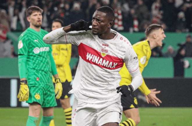 Serhou Guirassy celebrando un gol con el Sttutgart (Foto: VFB).