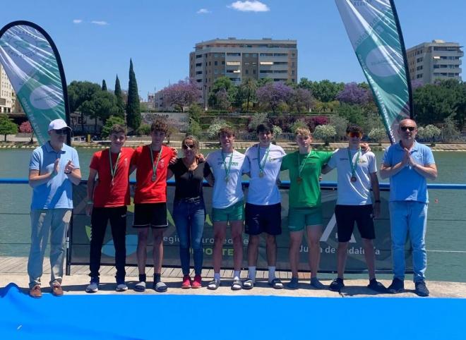 Medallero de la cuarta regata del Campeonato de Andalucía, en el CEAR La Cartuja.