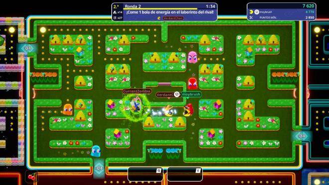 Batalla de comecocos en Pac-Man: Mega Tunnel Battle Chom Champs