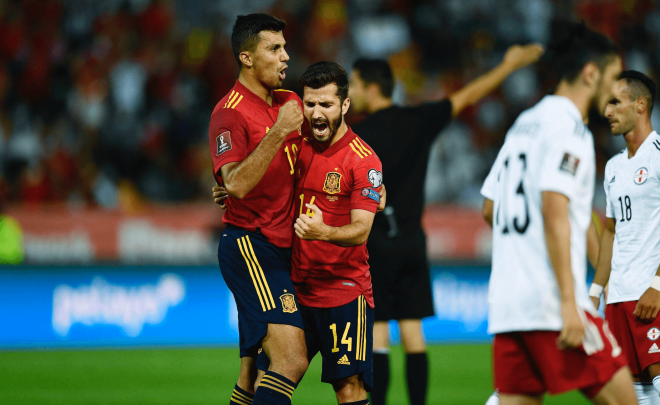 José Gayà celebra un gol con España (Foto: Cordon Press).