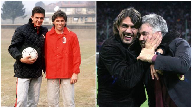 Paolo Maldini y Carlo Ancelotti (foto: Cordon Press).