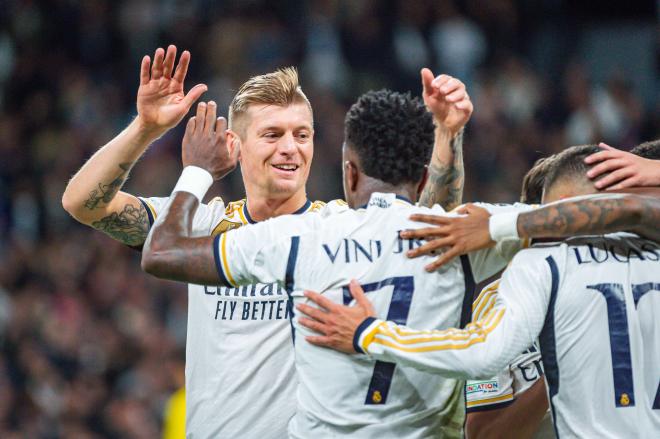 Vinicius y Kroos celebrando un gol con el Madrid (Europa Press)