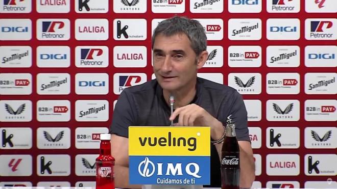 Declaraciones de Ernesto Valverde, entrenador del Athletic Club, en la rueda de prensa en Lezama.