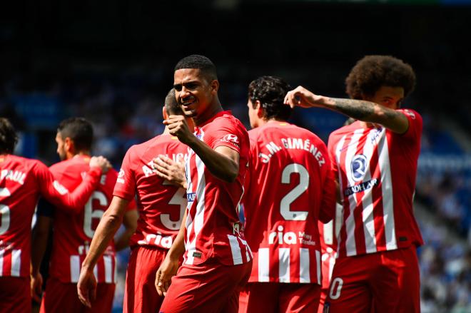 Samuel Lino celebra el 0-1 del Atlético ante la Real Sociedad (Foto: LaLiga).