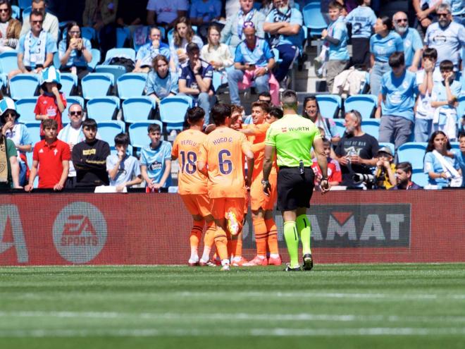 Gol del Valencia CF al Celta de Vigo (Foto: Cordon Press).