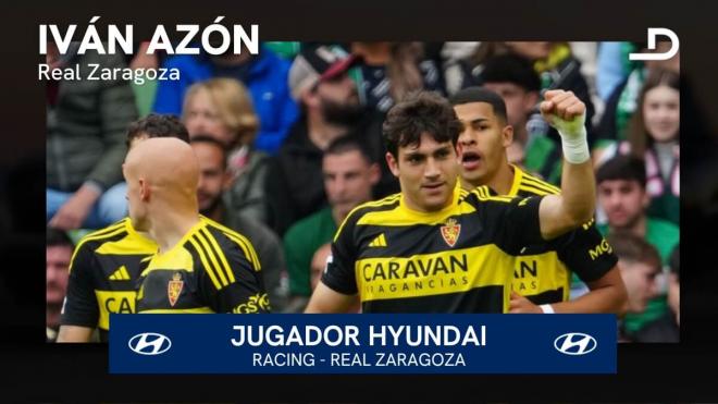 Iván Azón, el jugador Hyundai del Racing de Santander-Real Zaragoza