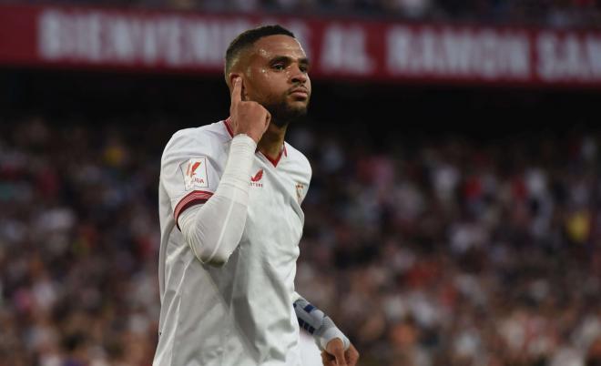 En-Nesyri celebra su gol al FC Barcelona (Foto: Kiko Hurtado)