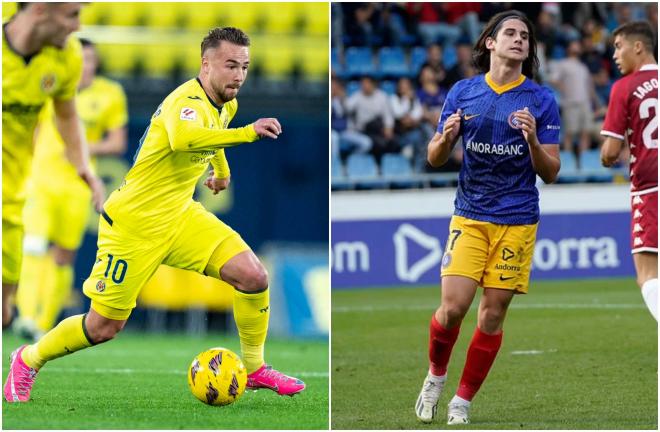 Javi Ontiveros y Álex Calvo, en el Villarreal B y FC Andorra. (Vill/FCA)