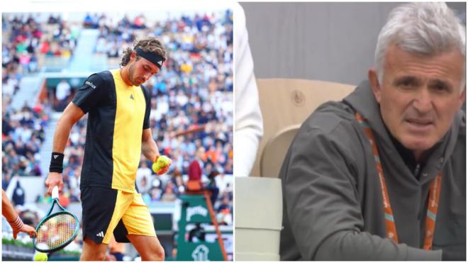 Stefanos Tsitsipas y su grito a su padre en pleno partido de Roland Garros.