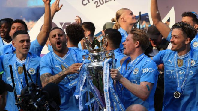 El Manchester City celebra el título de Premier League (Europa Press)