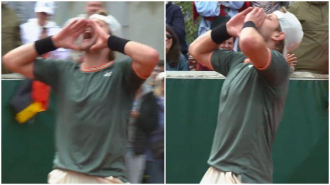 Zizou Bergs celebrando su victoria en Roland Garros (RR.SS)