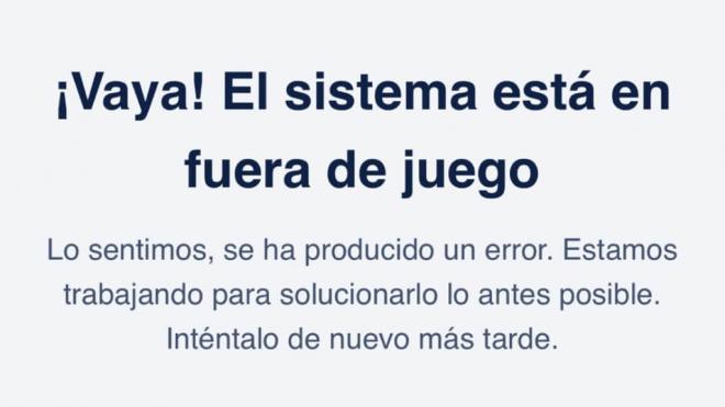 El mensaje que se podía leer en la web del Real Madrid (@realmadrid)