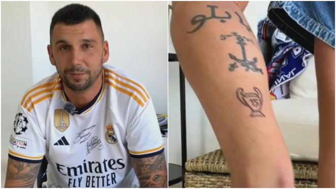 Sergio, el fan del Madrid que se tatuó la decimoquinta en el Bernabéu