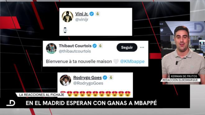 Las reacciones de algunos jugadores del Madrid a la llegada de Mbappé